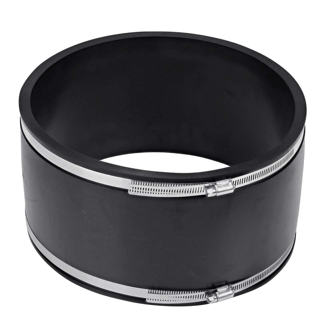 The NDS 10 in. flex coupling connects two cast iron/sewer and drain or DWV/copper/steel/lead pipes (NDS 56-1010)