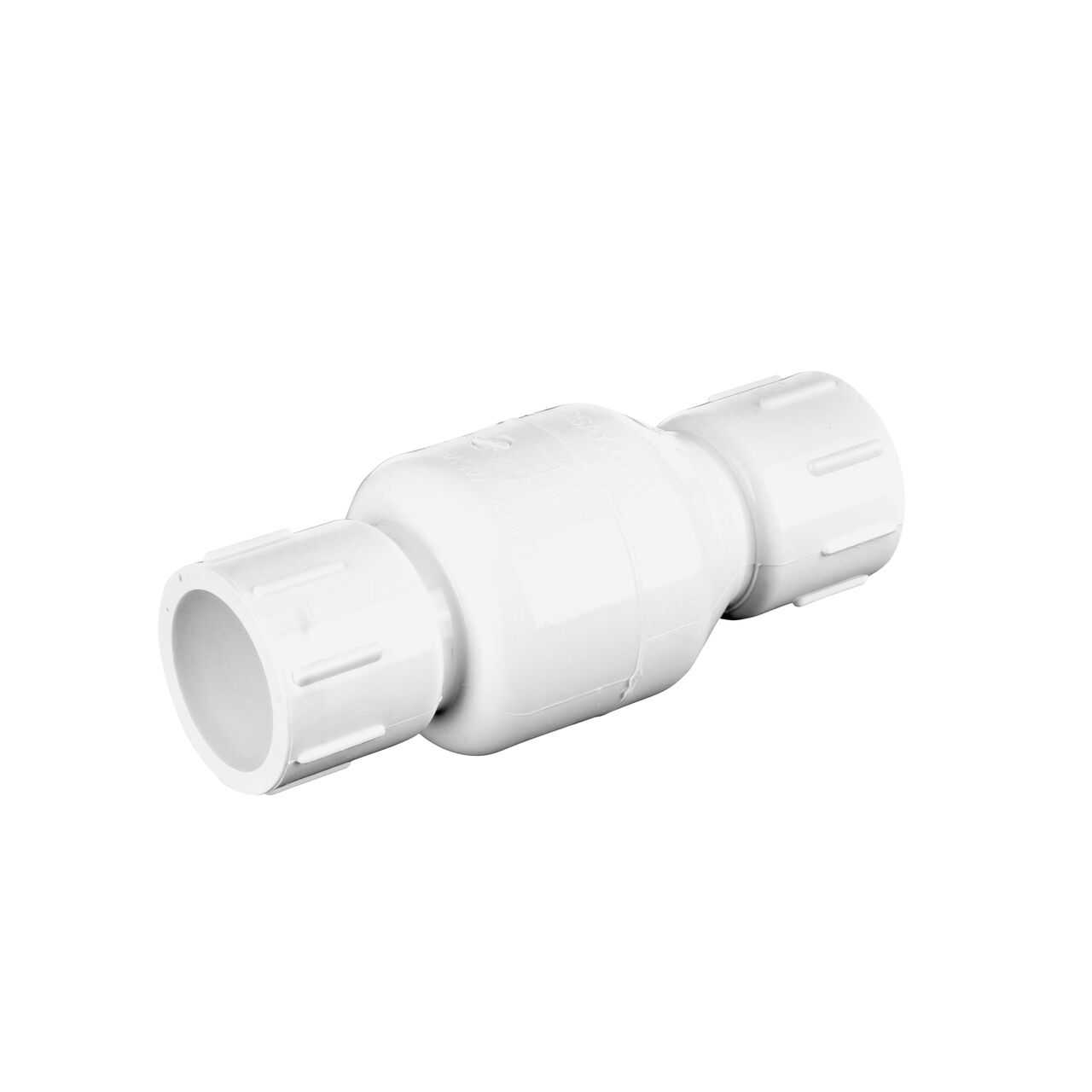 Alternate view of the NDS White 1 in. slip end by slip end PVC Spring Check Valve (NDS 1011-10, NDS 1012-10)