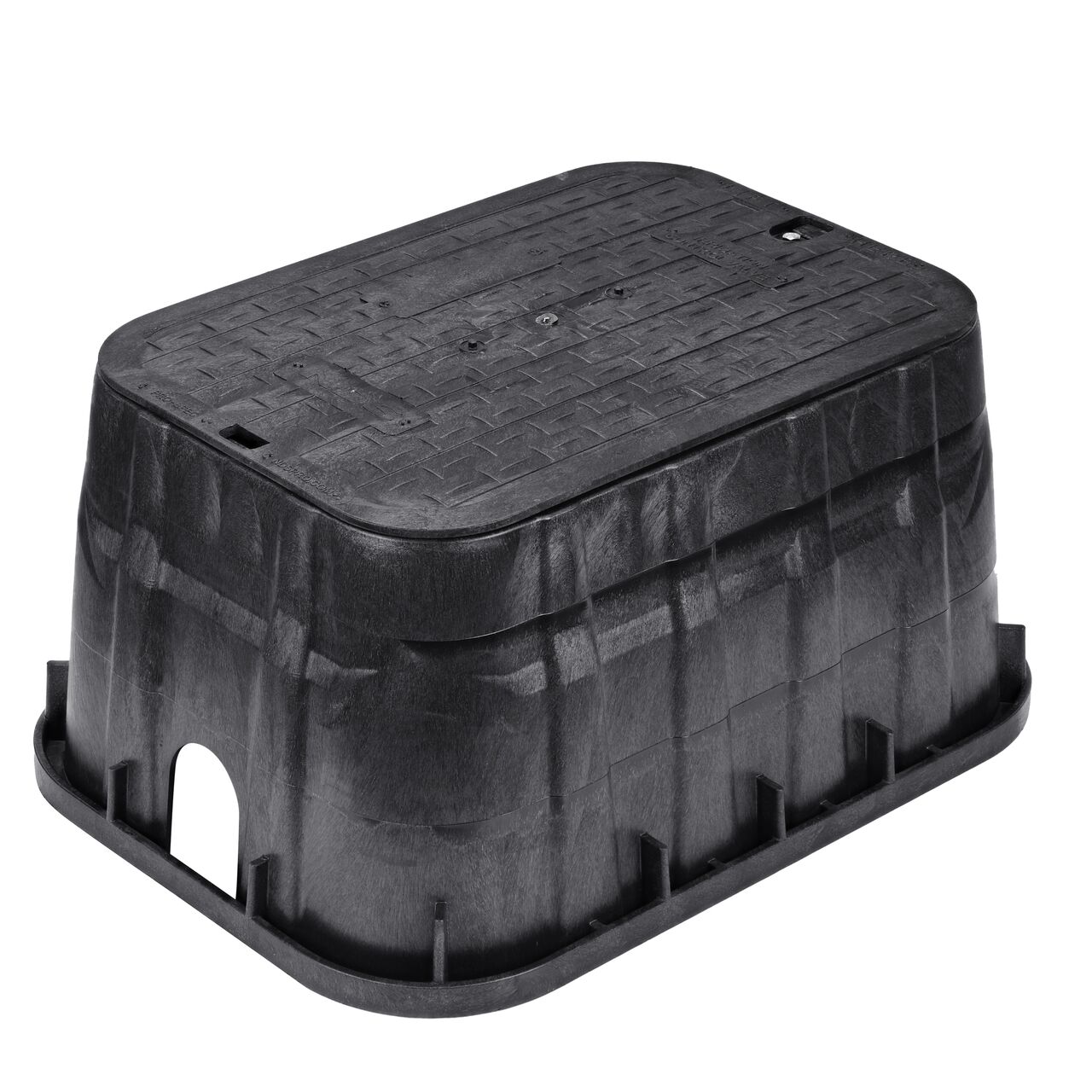 The NDS 13 in. X 20 in. Rectangular Pro-Spec® Series Jumbo Valve Box and Cover with Bolt is an 12-5/8 in. high Black Box and Green Cover with Irrigation Control Valve markings on the lid (NDS 317BCBBLK) protect underground irrigation and sprinkler system components and keep them out of sight