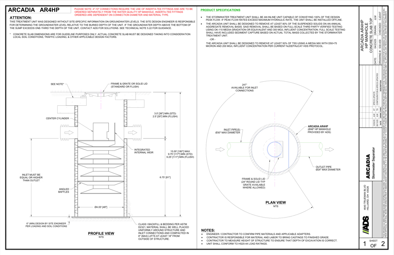 Arcadia 4 HP Manhole Detail