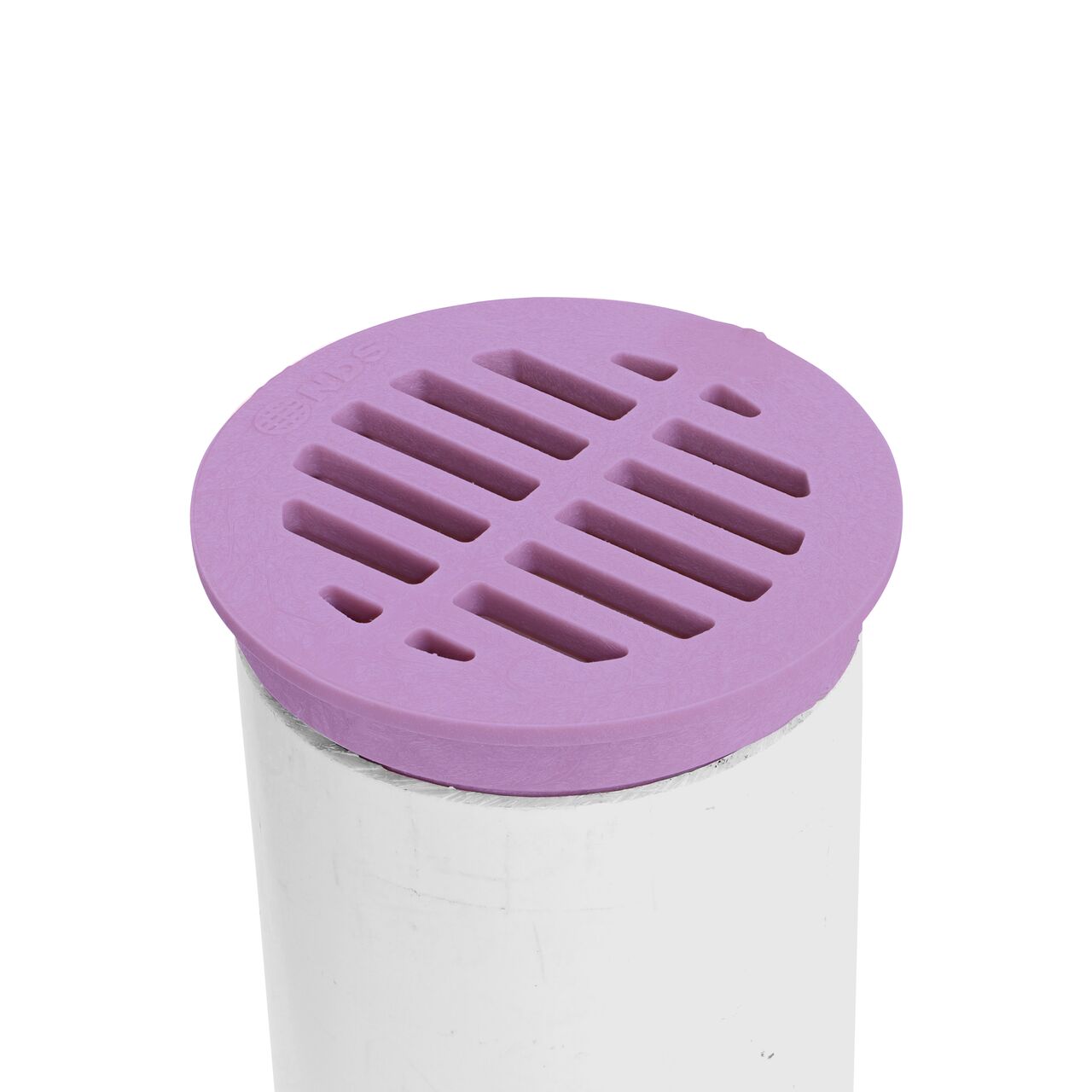 NDS 3 in. Round Grate installed on 3 in. Sewer and Drain Pipe (NDS 16P)
