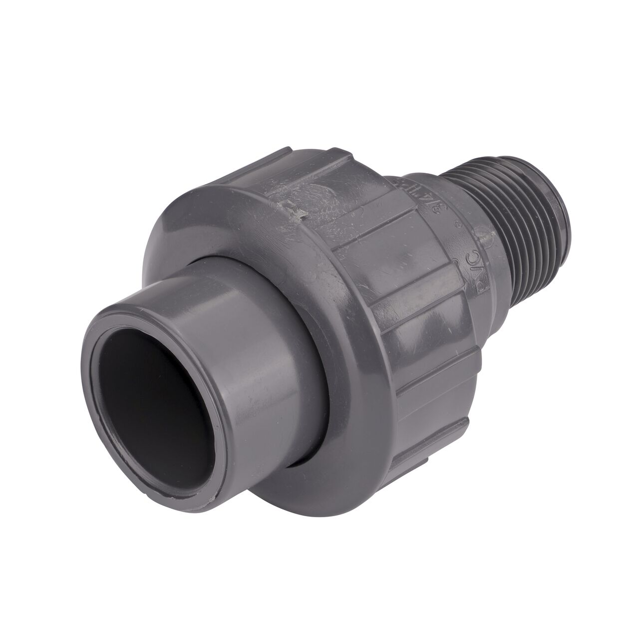 NDS 3/4 in. PVC Union is an easy-fit coupling has one slip that slide onto 3/4 in. Sch. 80 pipe end and one side MPT threaded that fits a 3/4 in. FPT pipe end for pool and spa, irrigation, and plumbing installations (NDS U-0750-SM)