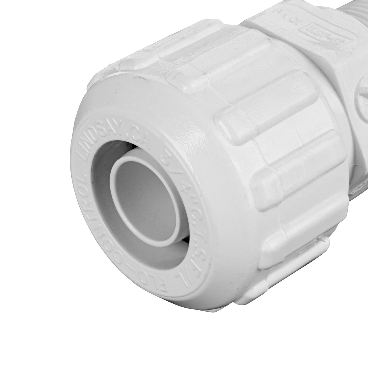 Closeup of the 3/4 inch Flo-Lock™ compression end on the NDS 3/4 in. Flo-Lock Gripper Adapter (NDS 730-07)