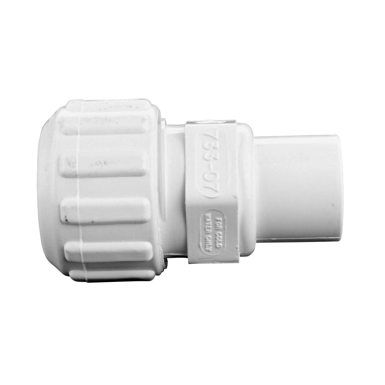 Side View of the NDS 3/4 in. IPS Spigot X SDR-9 CTS Flo-Lock™ Gripper Adapter (NDS 733-07) which transports water through pipes