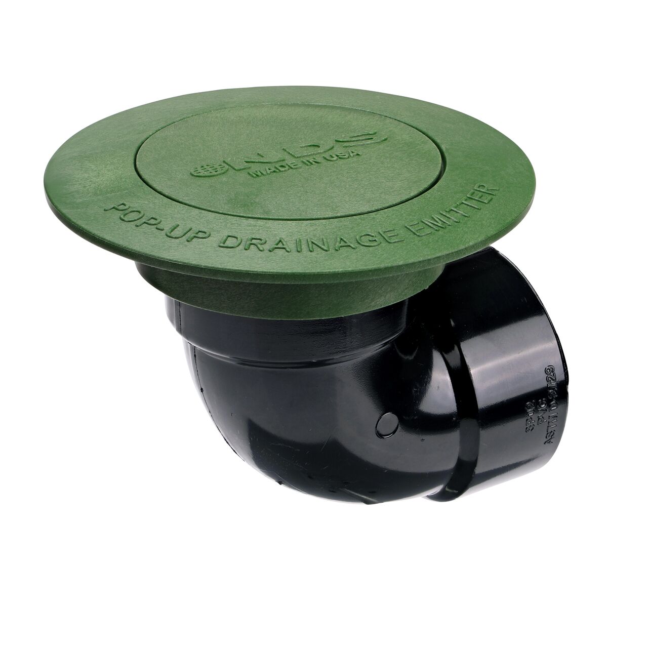 Top raises up as excess water releases with the 3 in. Pop-Up Drainage Emitter with Elbow (NDS 321)