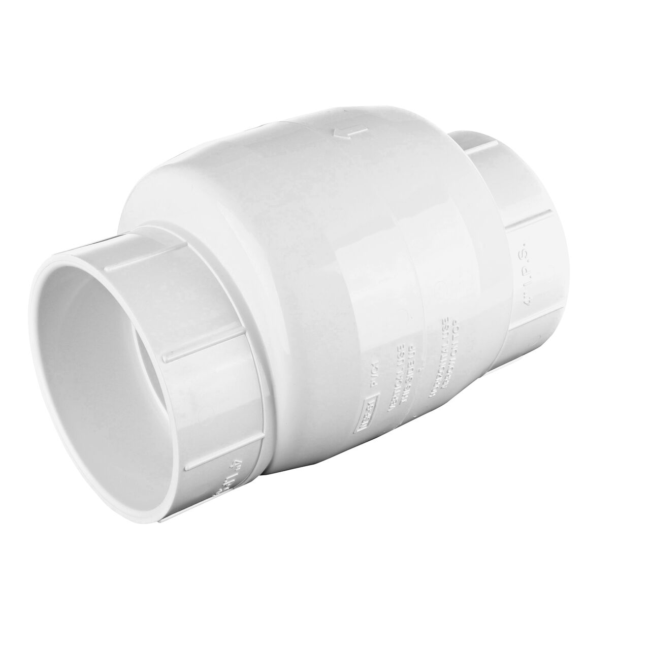 Alternate direction of the NDS White 4 in. slip end by slip end PVC Swing Check Valve (NDS 1520-40)
