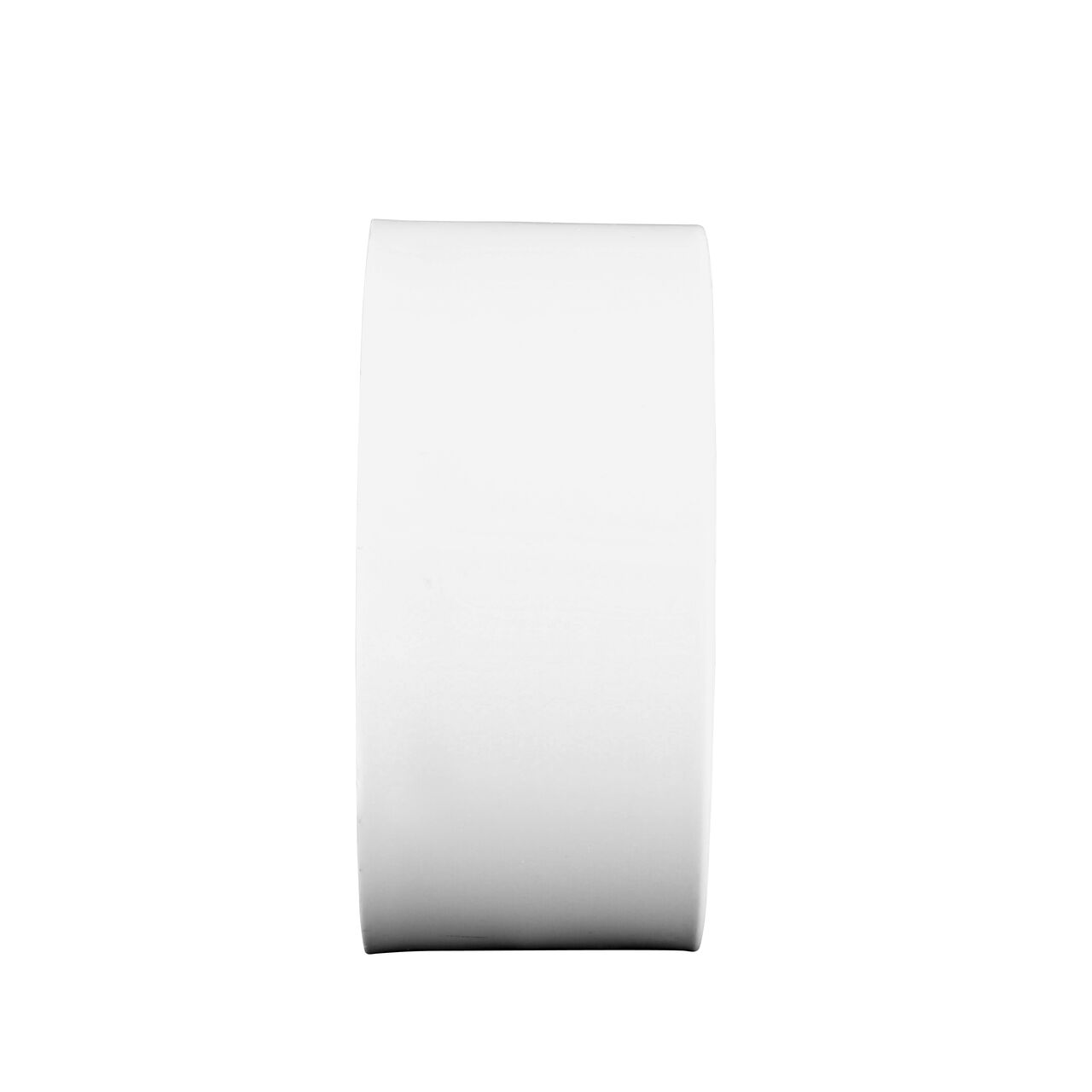 Horizontal side view of the NDS white 3 in. round grate (NDS 9P12) which fits 3 in. sewer and drain fittings and is perfect for pool and spa applications