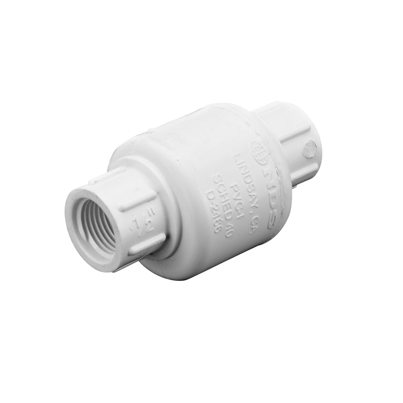 NDS White 1/2 in. female end by female end leak-resistant PVC Swing Check Valve (NDS 1520-05F)