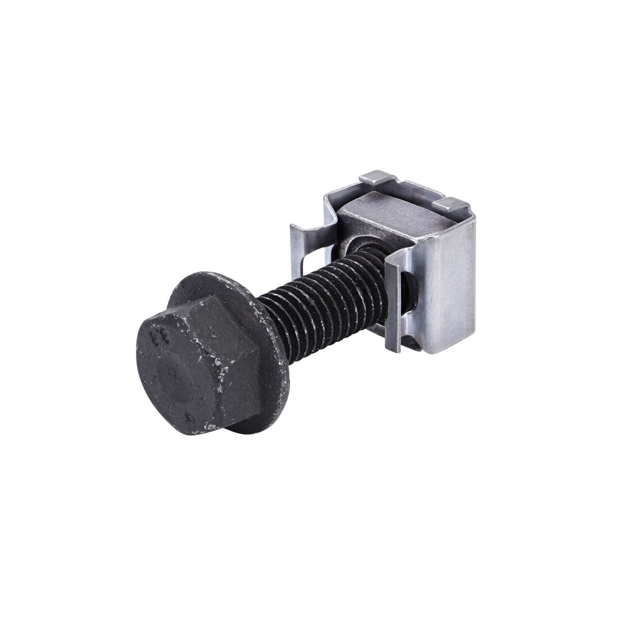 The Bolt and Nut side of the Bolt and Nut (NDS 32110) for Locking BG-FILCOTEN® 300 12 in. Trench Drain Ductile Iron Grate to the BG-FILCOTEN® 300 12 in. Trench Drain Channel body