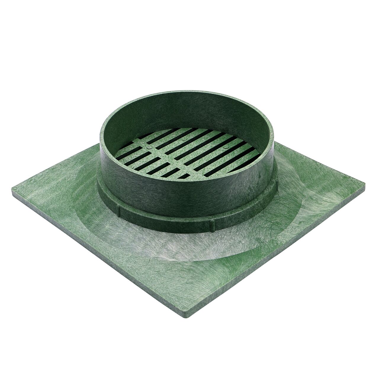 Upside down view of the NDS 9 in. Square Grate to see the circular opening (NDS 950*, NDS 950)