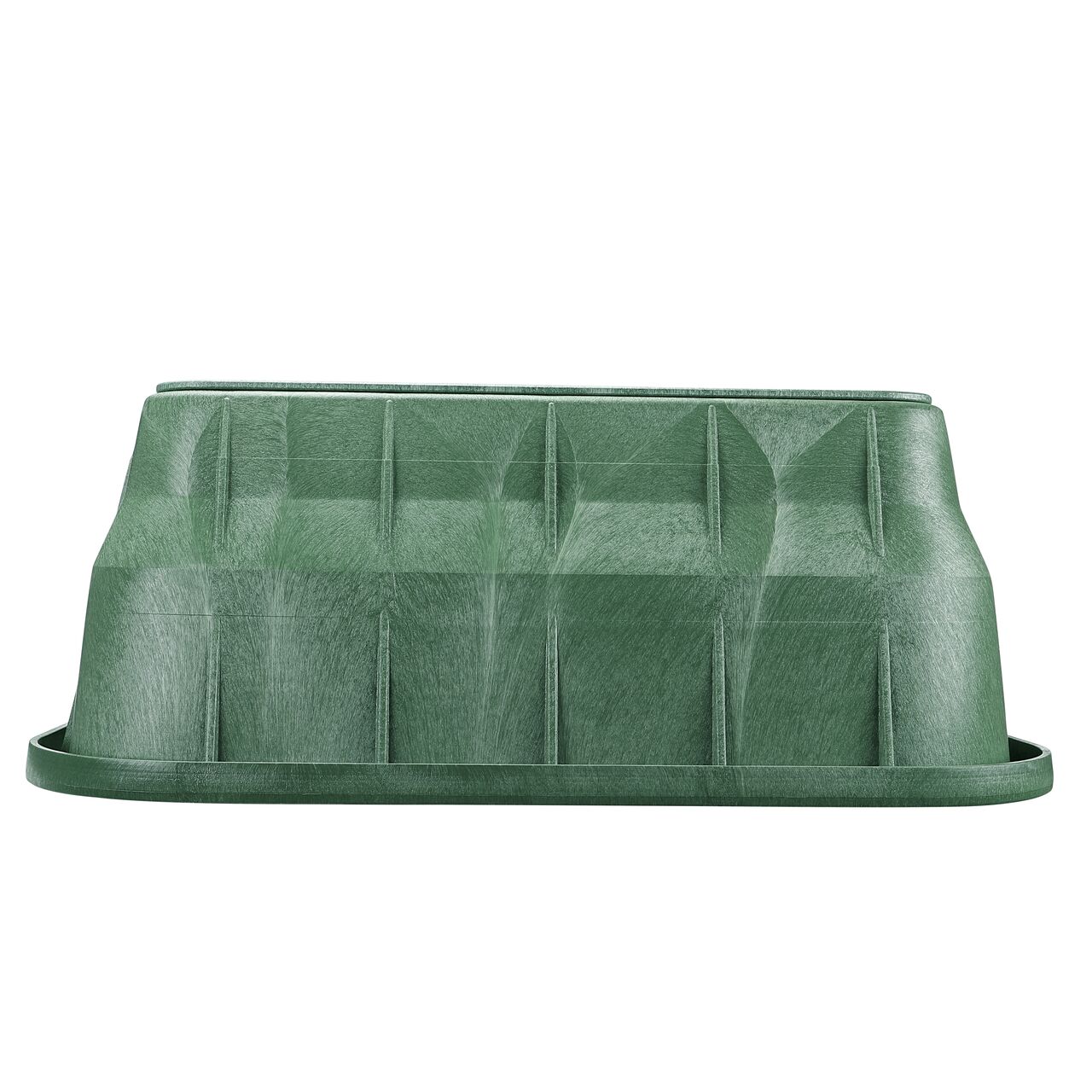 Side view of the longer length side of the NDS 13 in. X 24 in. Rectangular Pro-Spec® Series Valve Box & Sewer Cover (NDS 321BCBS) which is engineered for superior strength with structural reinforcing ribs