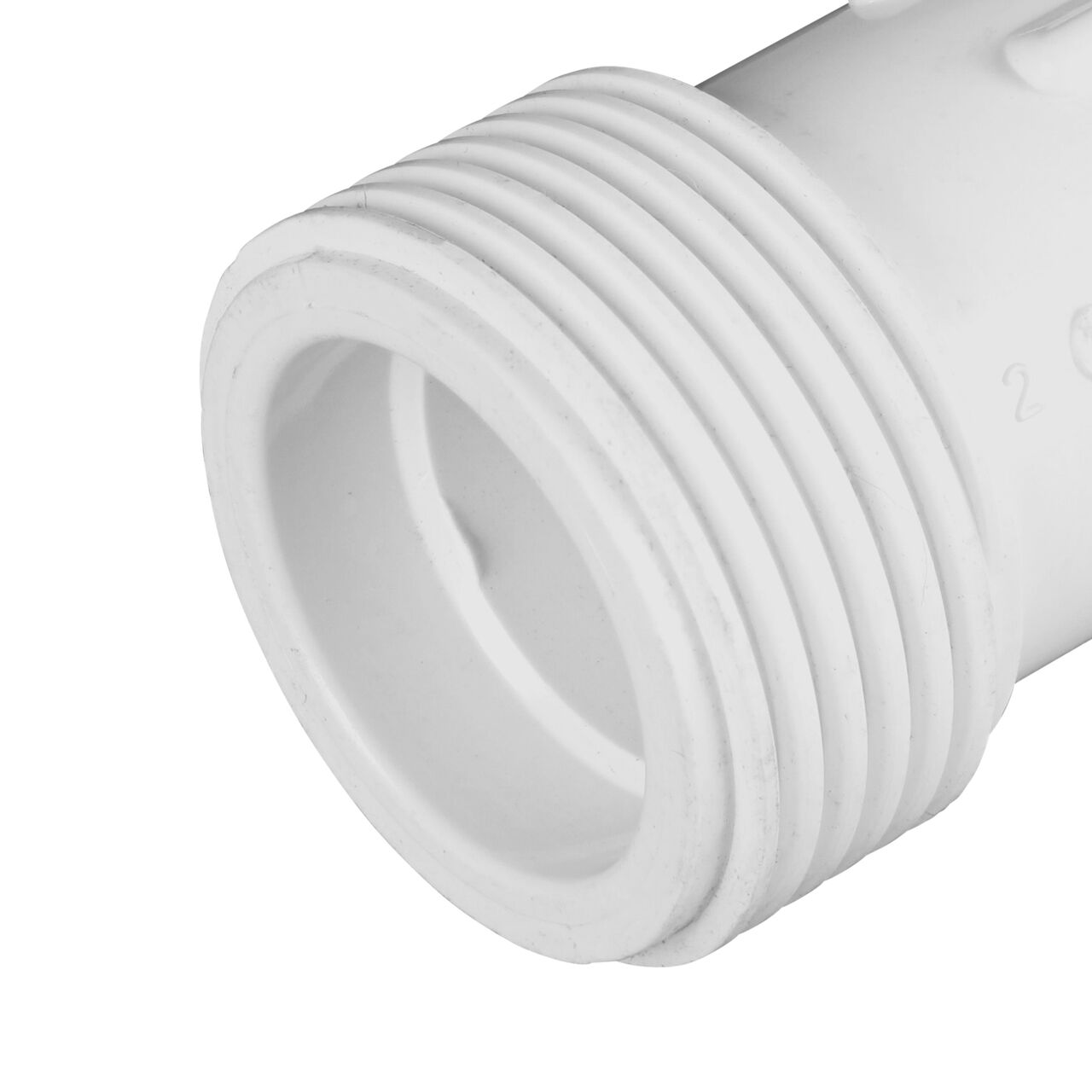 Closeup view of the NDS CTS UC Compression Coupling showing the end with the adjustable nut removed and once installed provides a leak resistant connection. (NDS CCC-0750)