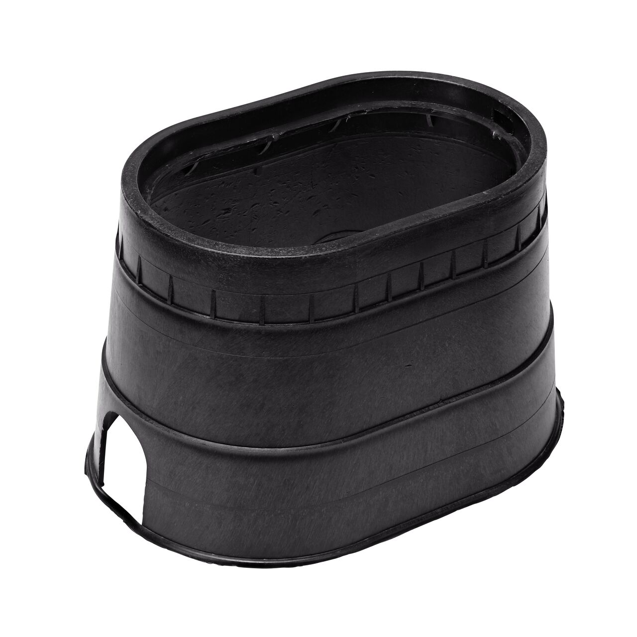 The durable Green plastic 8 in. X 12 in. Oval Standard Series Valve Box (NDS M2-SG) has a height of 9-3/4 in. and is engineered for superior strength with structural reinforcing ribs