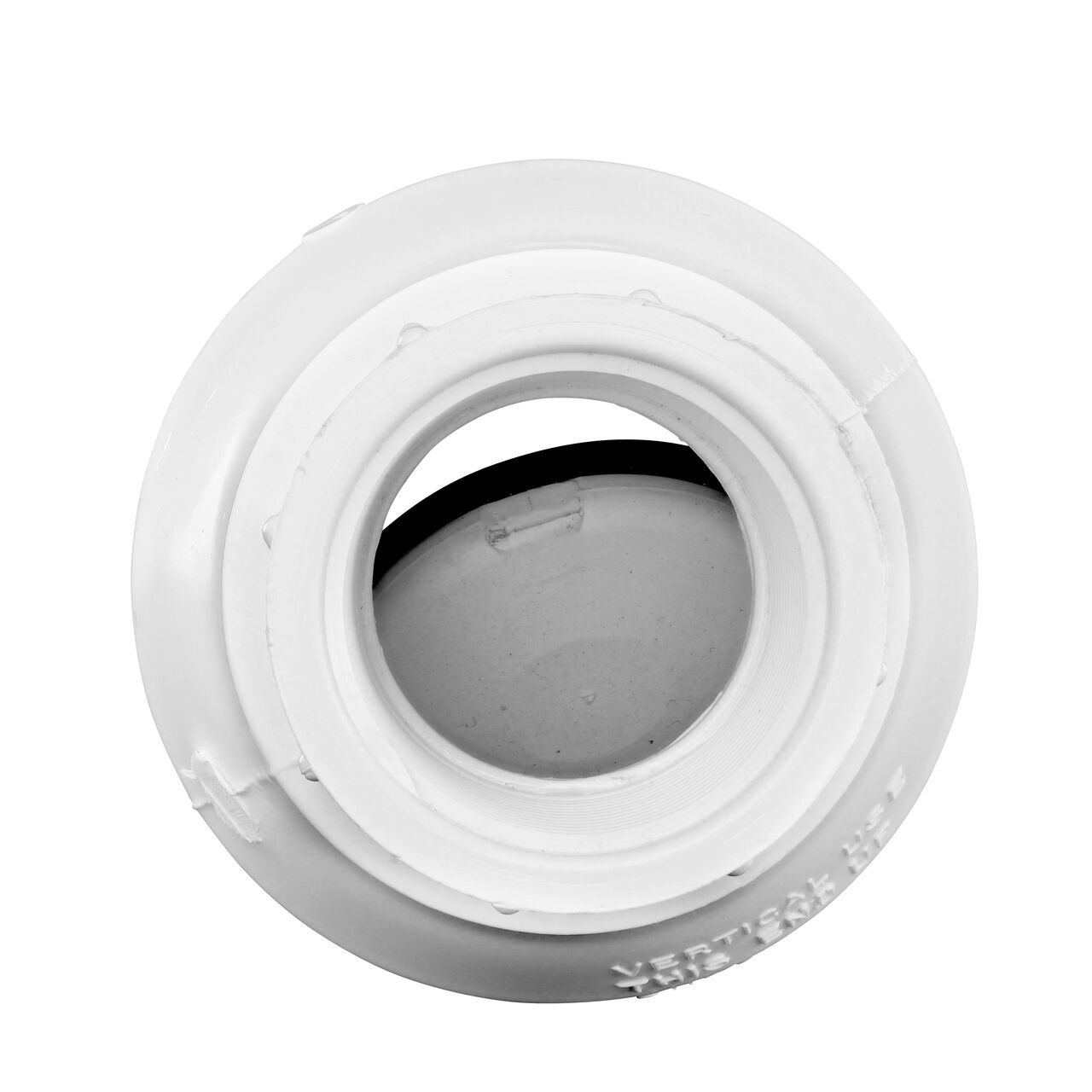 Direct water flow through your irrigation system through the leak-resistant valve on the NDS White 1-1/4 in. female end by female end PVC Swing Check Valve (NDS 1520-12F) showing the flapper