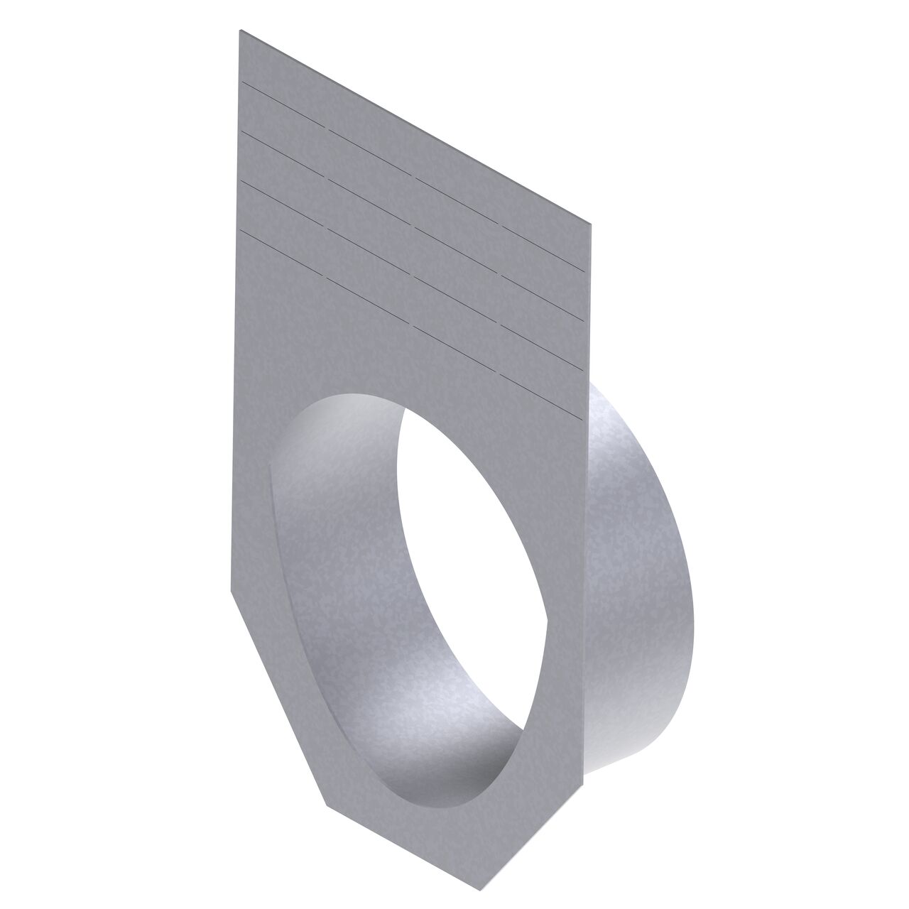 The inner side of the galvanized steel BG-FILCOTEN® by NDS® 200 Trench Drain End Outlet (NDS 19020216) which stops the flow of water at end of the channel drain