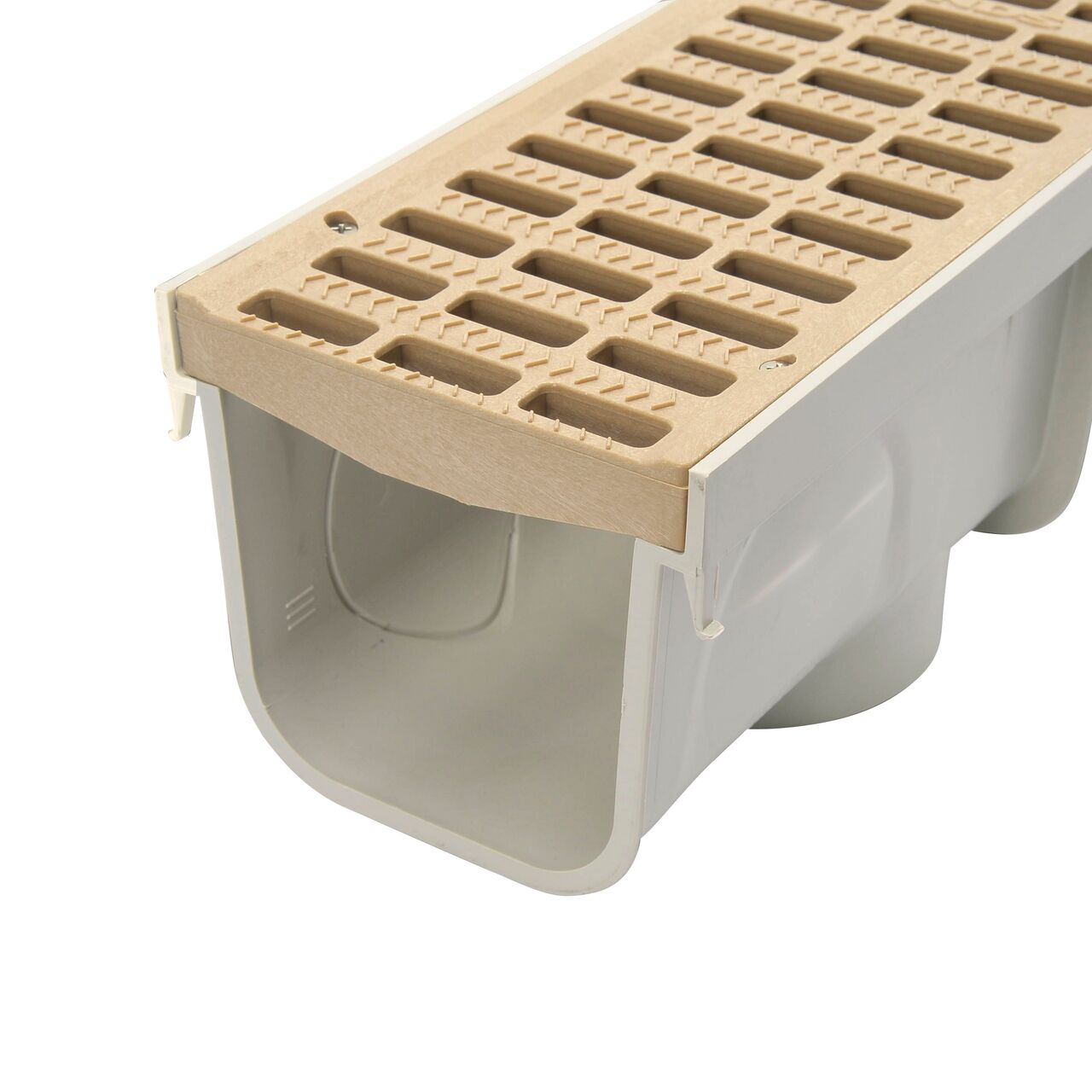 The NDS 5 in. Pro Series Channel has a grate seat for the 5 in. Pro Series Sand Channel Drain Grate (NDS 800, NDS 817)