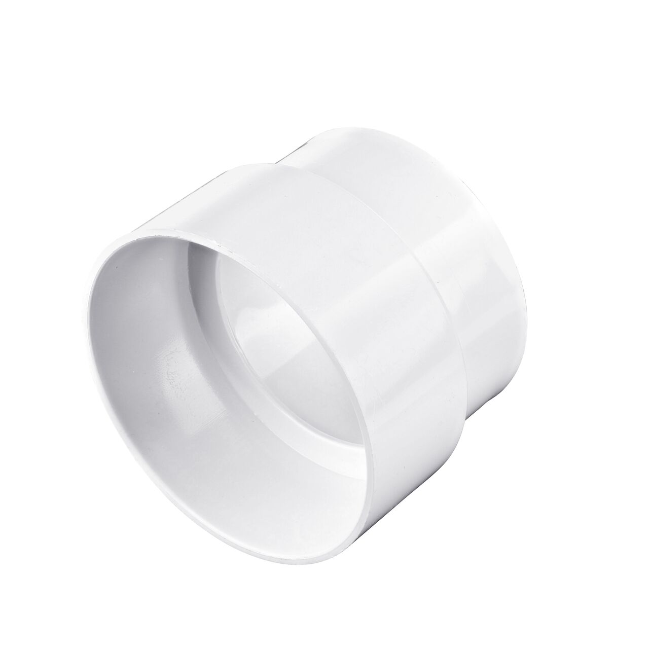 The 4 in. Sewer and Drain pipe end of the PVC Adapter for 3 in. DWV X 4 in. S&D Hub X Hub connection (NDS 3P12*, NDS 3P12, NDS L3P12)