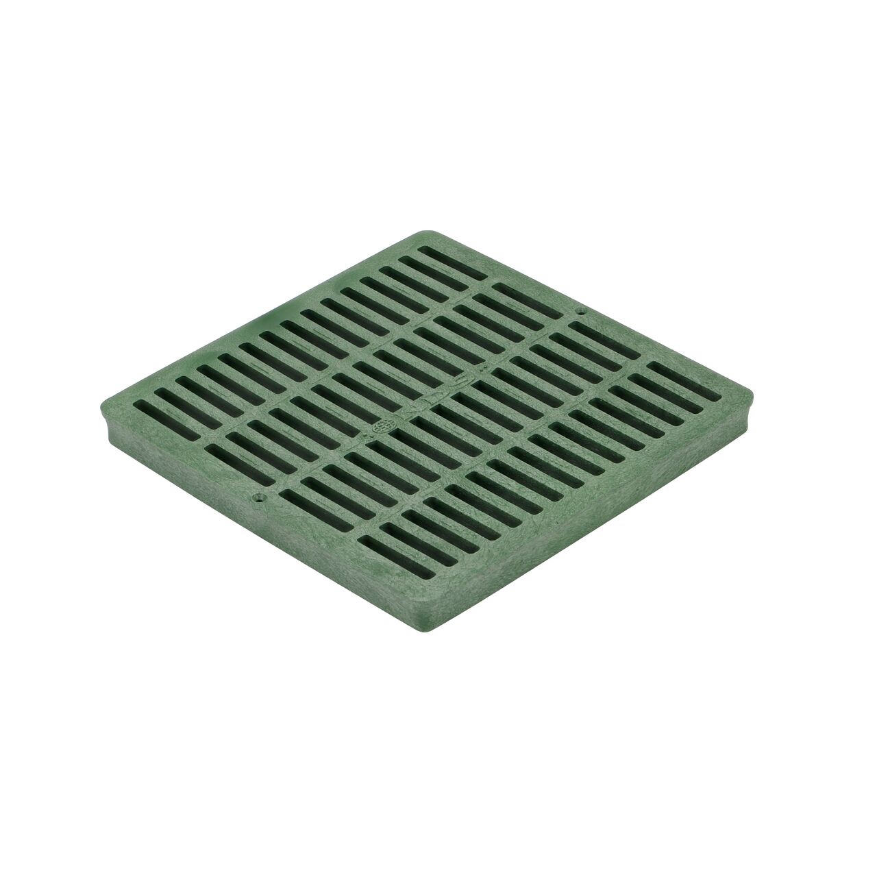 Hero shot of NDS 12 in. Square Catch Basin Drain Grate, Green Plastic (NDS 1212)