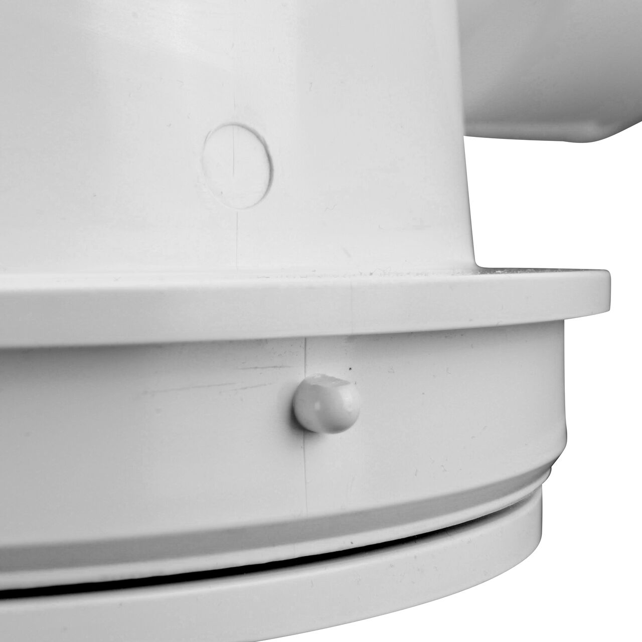 The locking nub close to the access cap will lock into the collar and riser on the NDS 4 in. White PVC Backwater Valve with Riser and Cover (NDS 475PR)