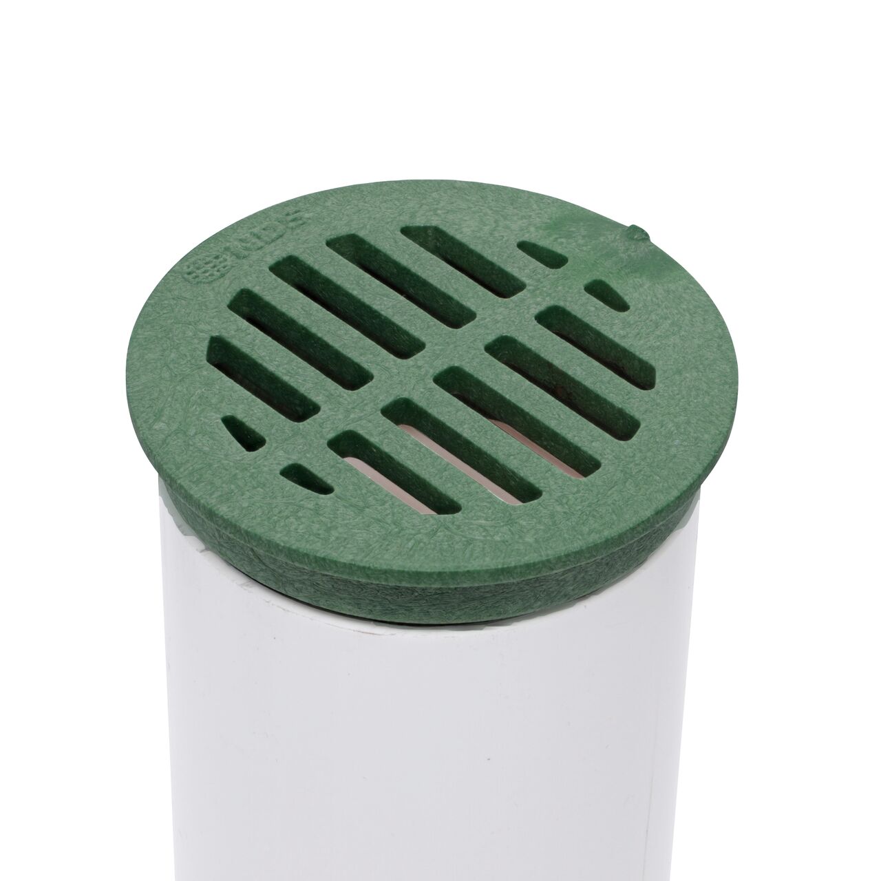 NDS 3 in. Round Grate installed on 3 in. Sewer and Drain Pipe (NDS 16*, NDS 16)