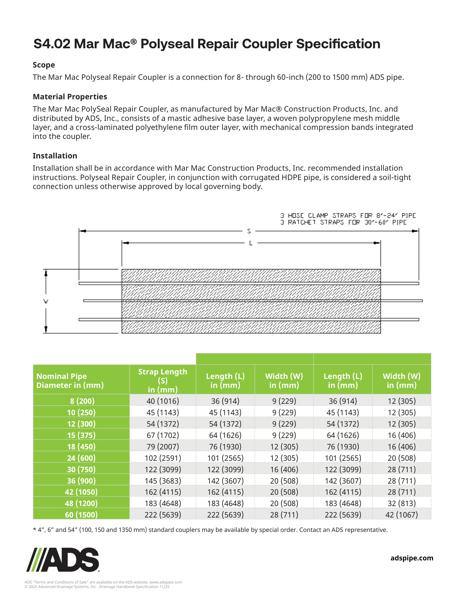 S4.02 Mar Mac Polyseal Repair Coupler Specification