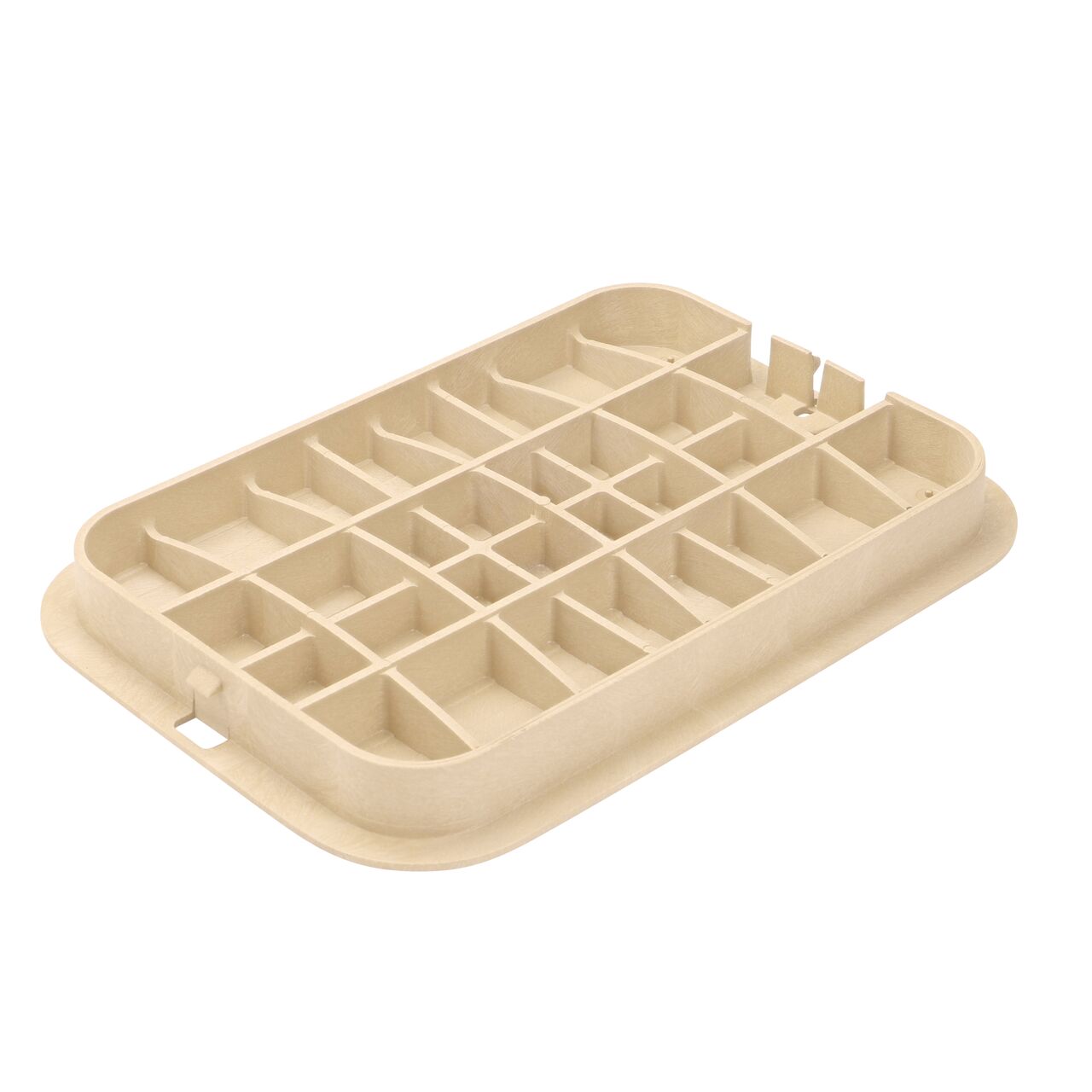 Bottom view of the reinforced ribs on the NDS 13 in. X 20 in. Sand Irrigation Control Valve cover (NDS 317CSAND) that fits the NDS 13 in. X 20 in. Pro-Spec® Series Valve Box
