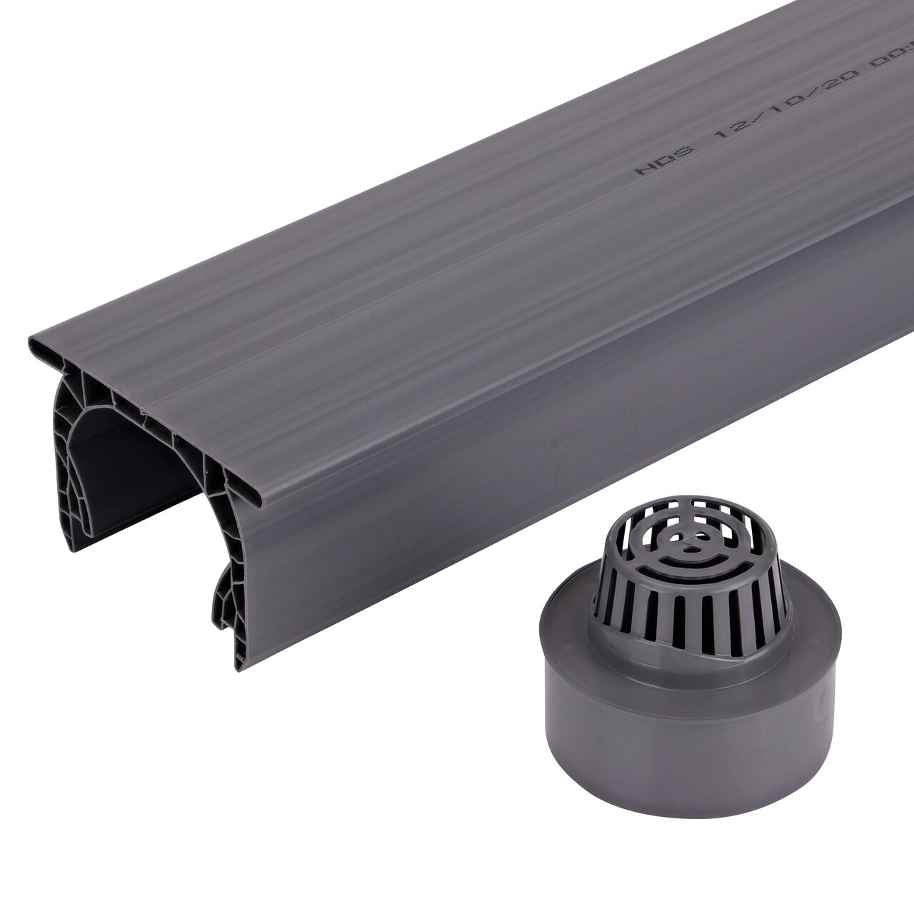 The NDS Spee-D® Channel Drain Bottom Outlet works with the Spee-D Channel Drain (NDS 2350)