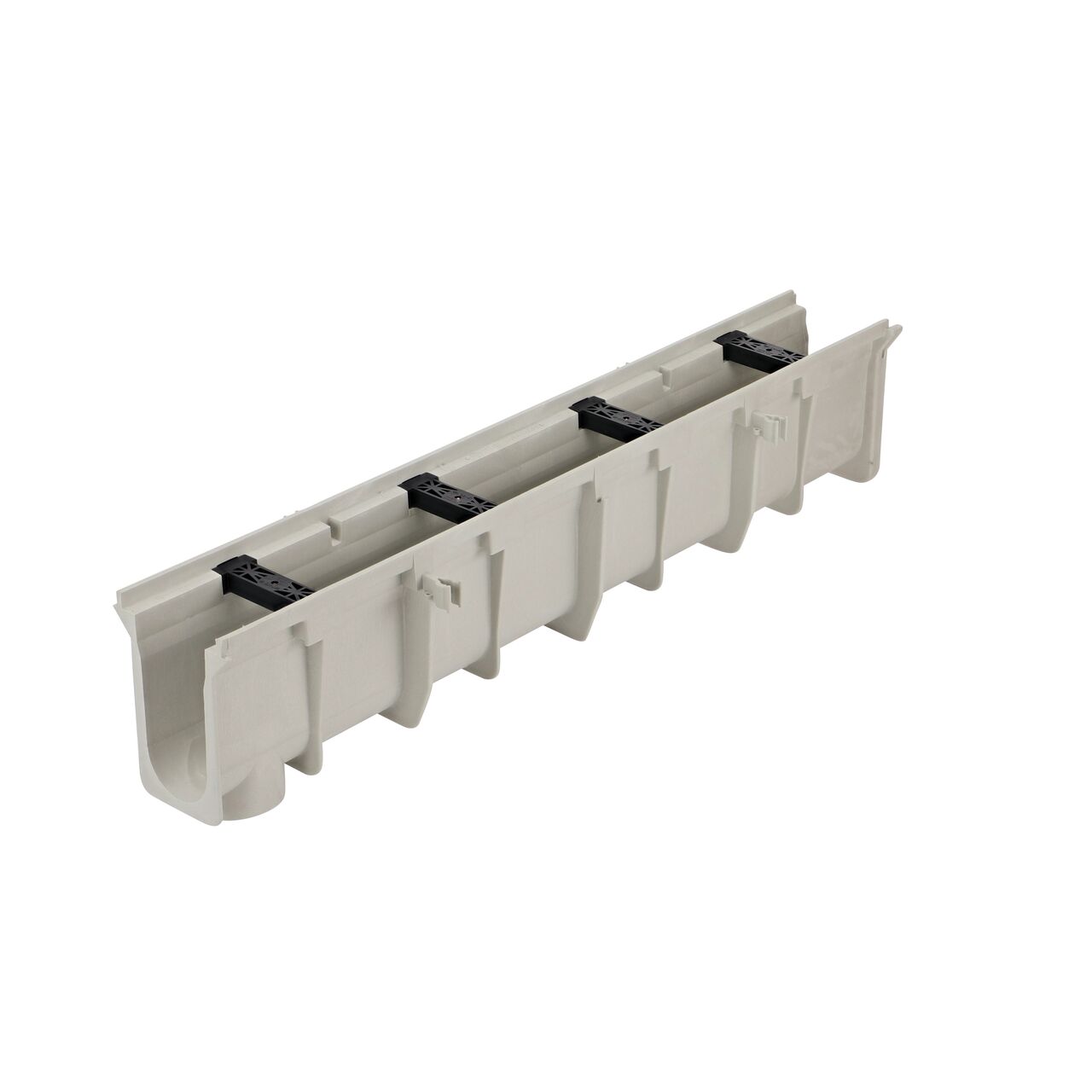 NDS Neutral Dura Slope Channel Drain, 8.37 in. Deep, with tongue joints facing camera (NDS DS-103N)
