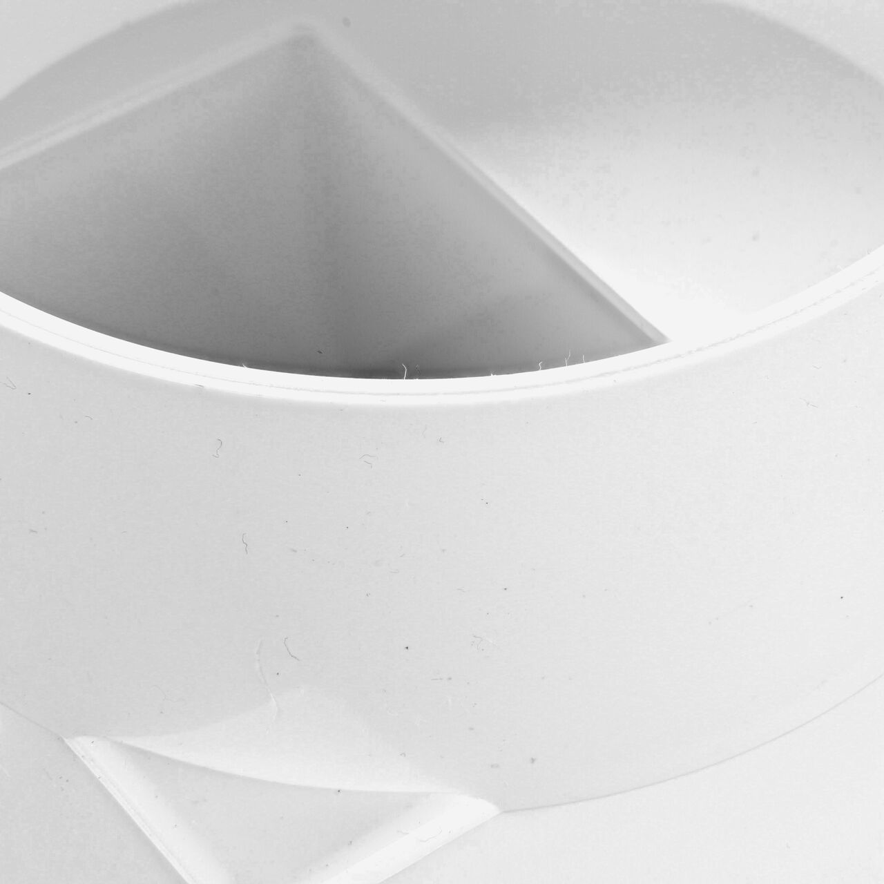 Closeup of the 4 in. S&D Hub connection end on the NDS 2X3 in. Downspout X 4 in. S&D Hub Downspout Adapter (NDS 9P04)
