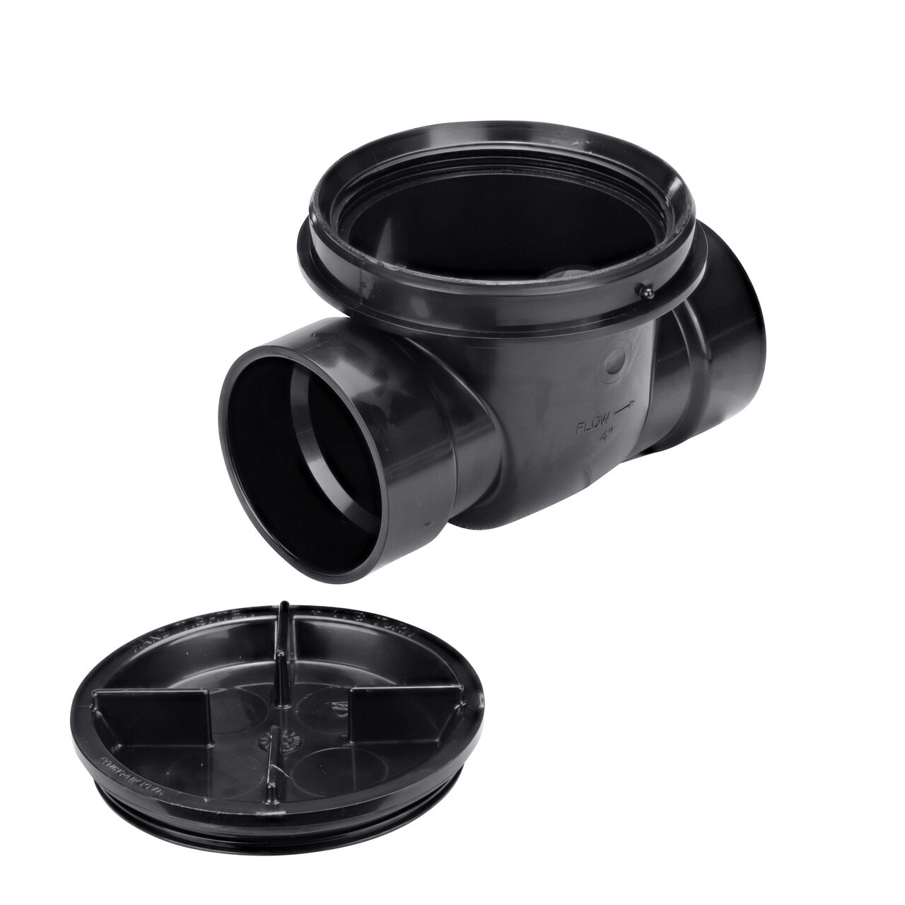 The top detachable threaded access cap with neoprene gasket provides a positive seal on the NDS Black 4 in. Backwater Valve (NDS 475)