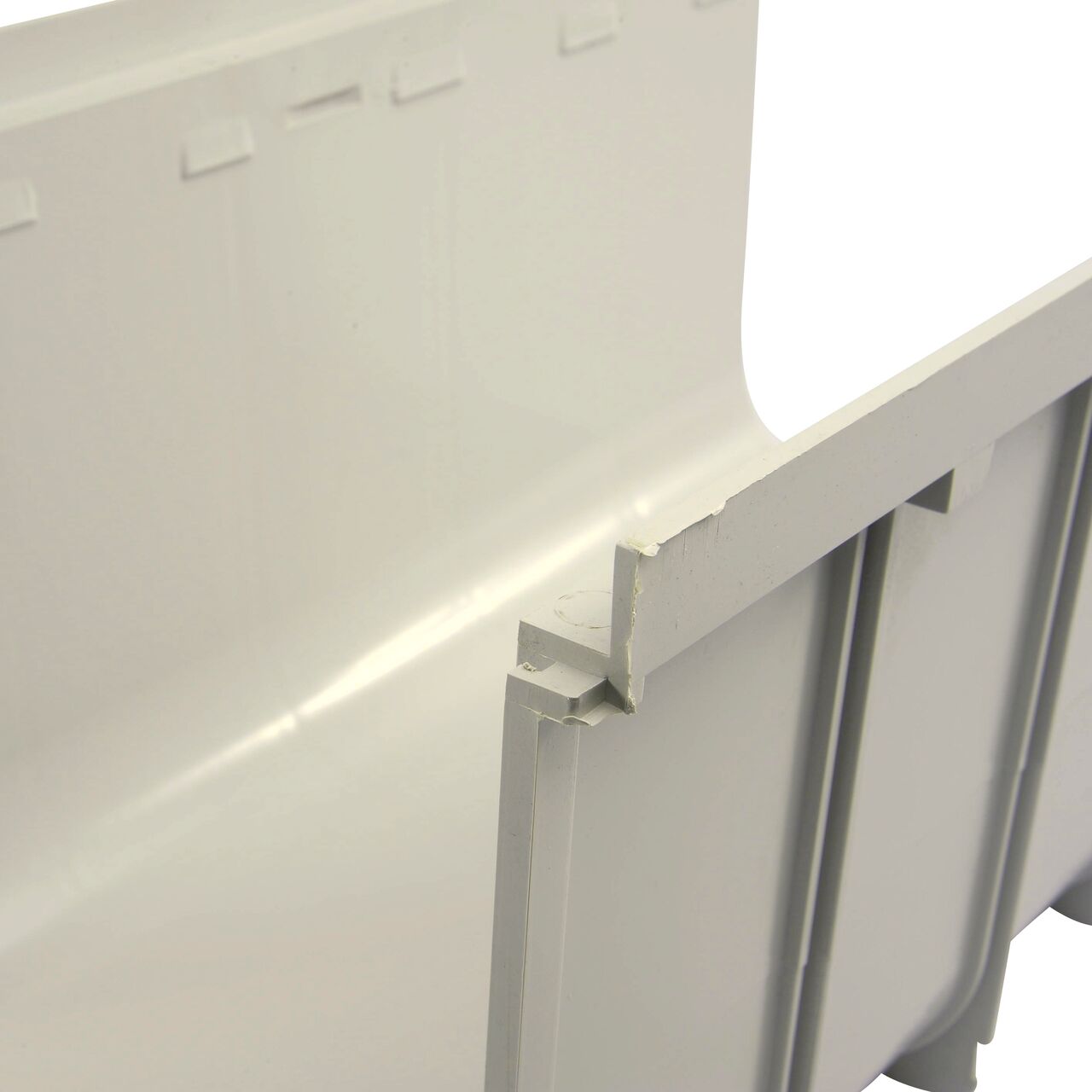 View of the inside and edge of the 12 in. Pro Series Channel™ Drain, Deep Profile (NDS 843)