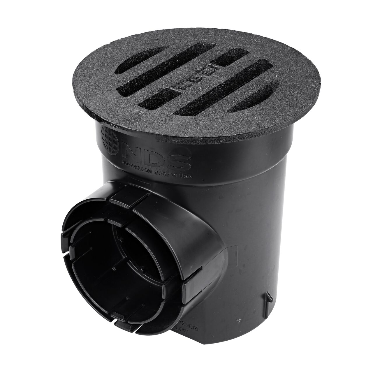 NDS 6 in. Round Duracast™ Ductile Iron Grate (NDS D6) on a 6 in. spee-d basin (NDS 101)