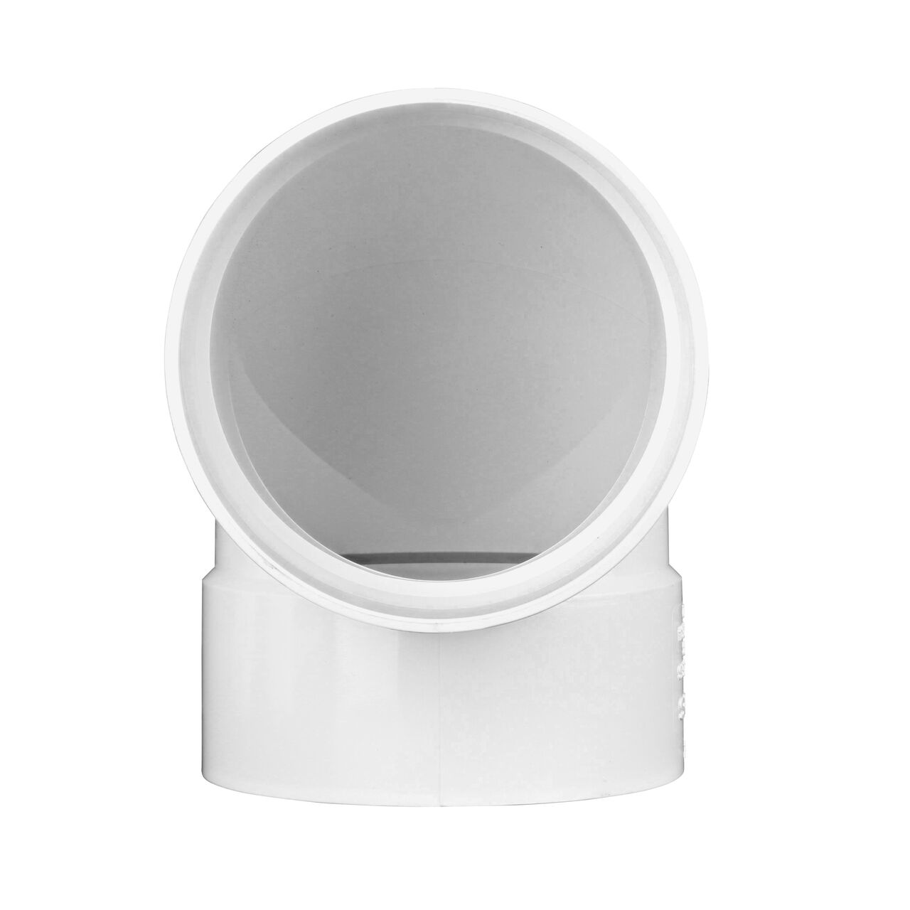 Alternate view of the opening of the NDS 4 in. PVC Sewer and Drain 90° Elbow (NDS 4P02*, NDS 4P02, NDS 4P02_BULK)