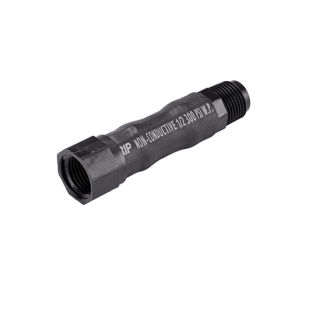 The NDS 1/2 in. IPS MPT X FPT Flexible Riser has a flexible rubber body to prevents riser from breaking under accidental impact (NDS FR-0500-4F)
