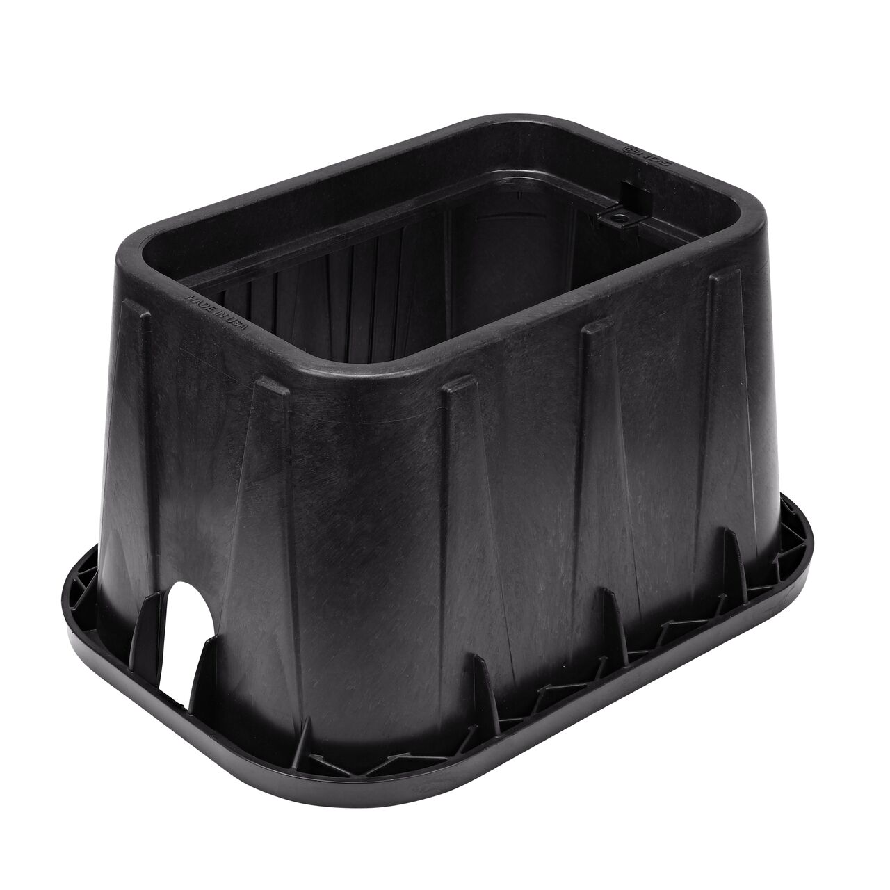 The durable Black plastic 14 X 19 in. Rectangular Pro-Spec® Series Valve Box (NDS 313BCBRBLK) has a height of 12 in. and includes a universal locking mechanism (ULM) hole allowing a variety of bolts and screws to be used to secure the covers