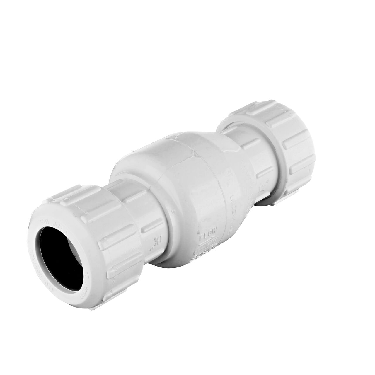 Alternate view of the NDS White 1-1/4 in. PVC Compression Swing Check Valve (NDS 1500-12)