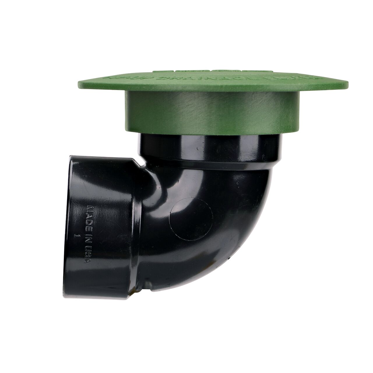 The 3 in. Pop-Up Drainage Emitter with Elbow (NDS 321) lays flat when closed