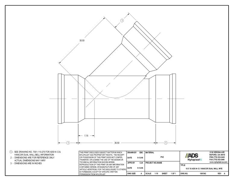 18 x 18 N-12 Dual Wall Wye Nyloplast Detail