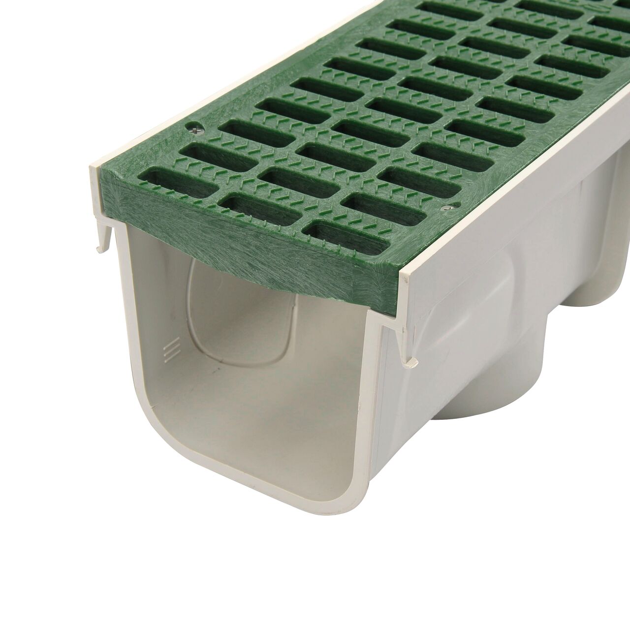 The NDS 5 in. Pro Series Channel has a grate seat for the 5 in. Pro Series Green Channel Drain Grate (NDS 800, NDS 815)