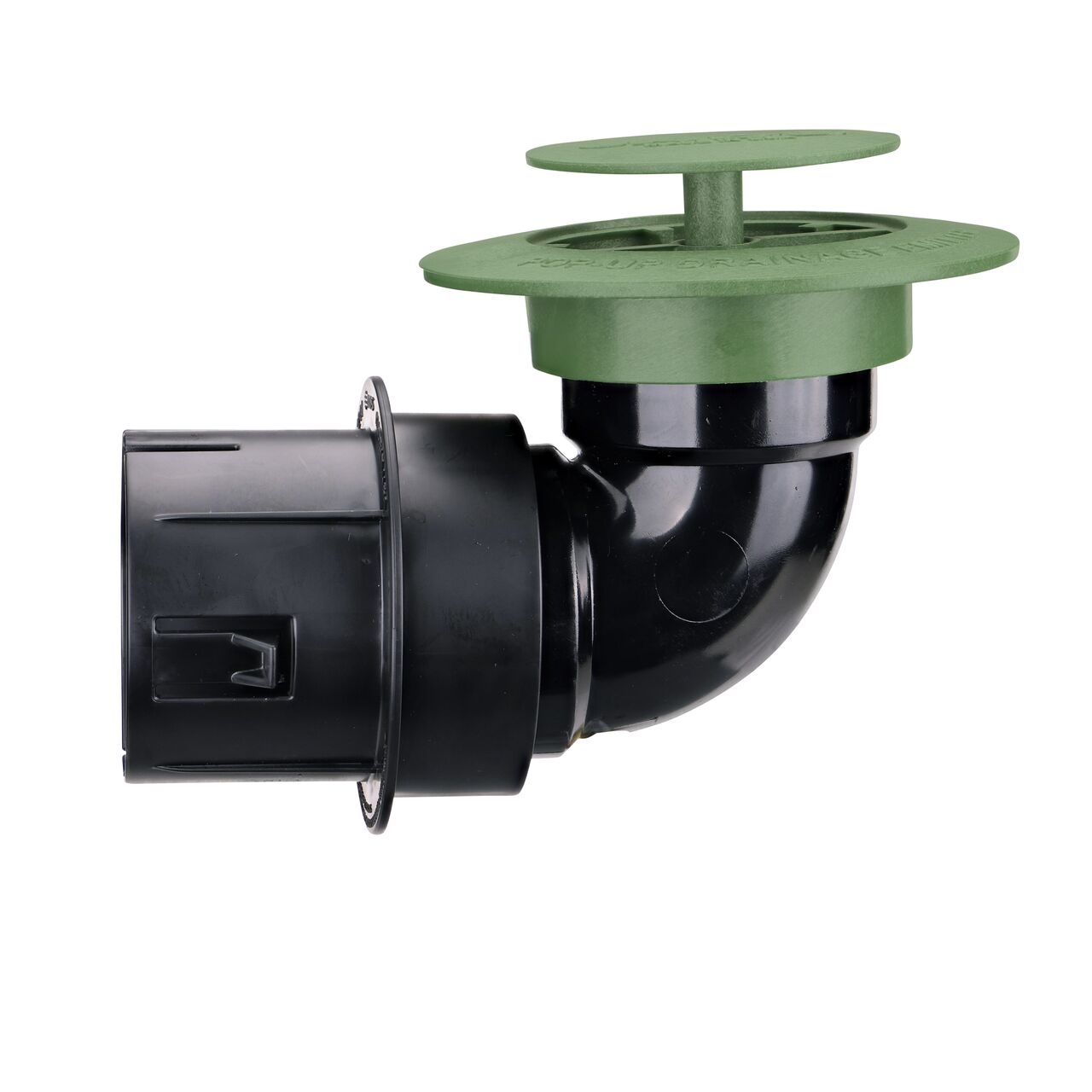 Top raises up as excess water releases with the Pop-Up Drainage Emitter, elbow and adapter (NDS 430)