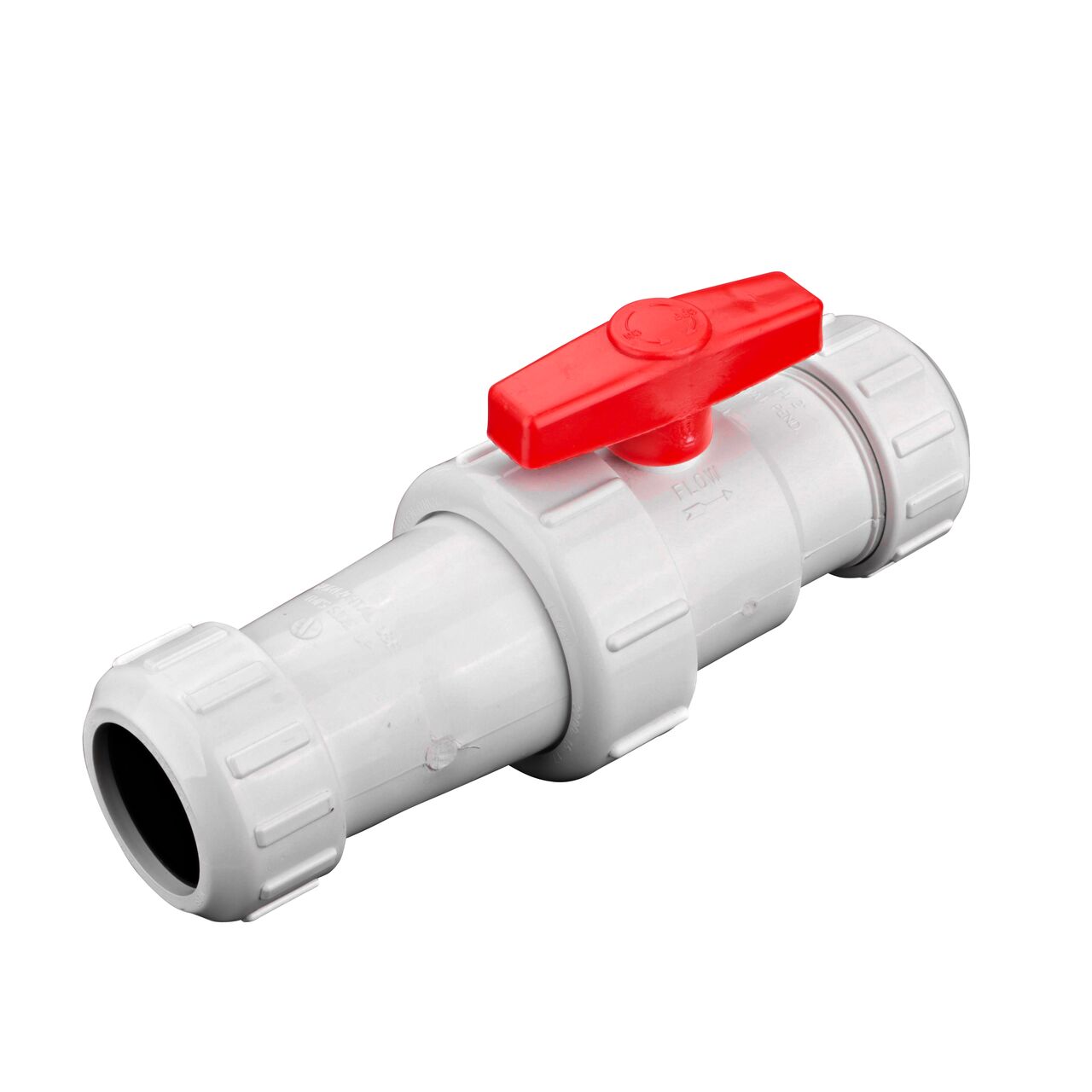 The NDS White 1-1/2 in, IPS UC X UC Checkmate PVC Swing Check and Ball Valve Combination (NDS 2200-15UC) prevents the backflow of water