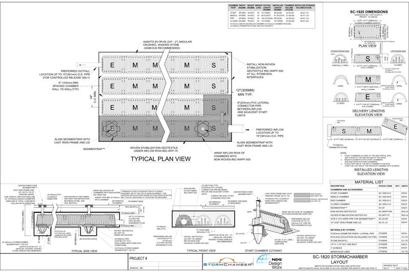 NDS 18 in. StormChamber® Systems Stormwater Chambers Layout Reference Guide