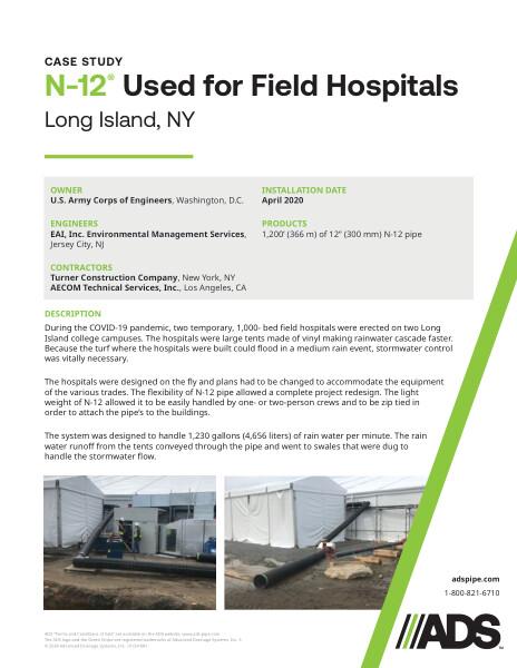 N-12 Used for Field Hospitals (Long Island, NY) Case Study