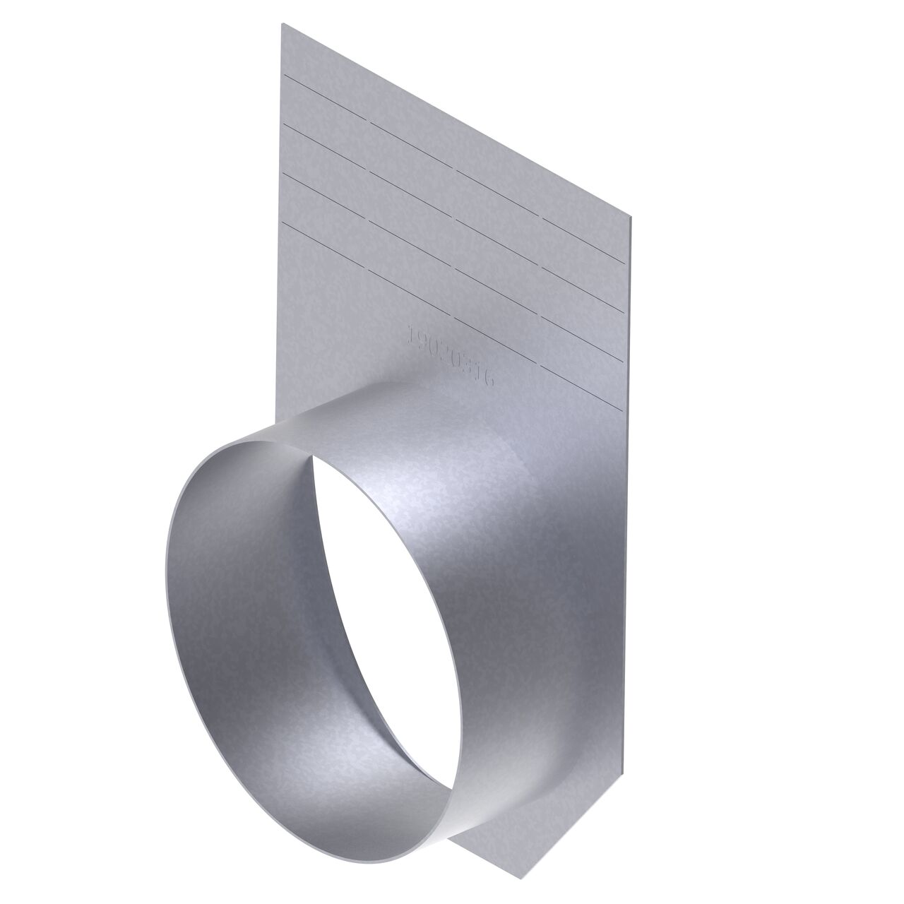 The galvanized steel BG-FILCOTEN® by NDS® 200 Trench Drain End Outlet (NDS 19020216) makes the transition from channel to 8 in. DWV pipe