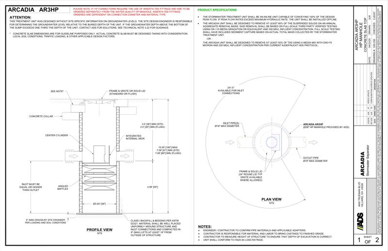 Arcadia 3 HP Manhole Detail