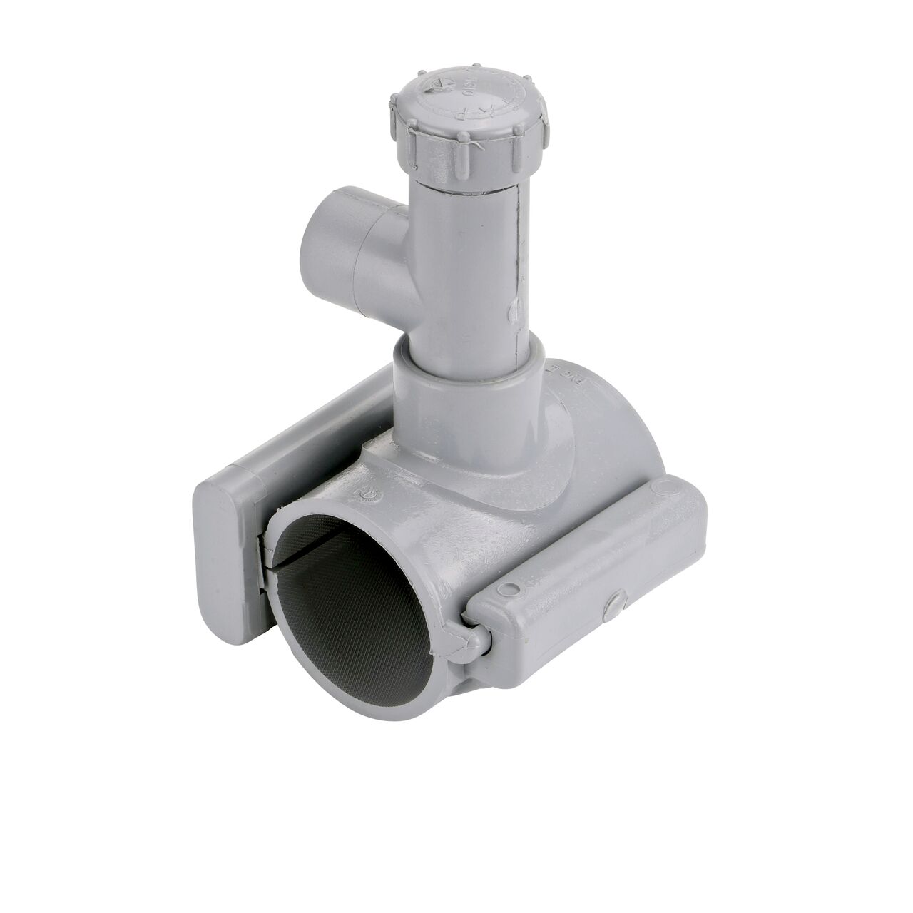 The 2 in. NDS Flo-Tap™ Rigid PVC Saddle with a 3/4 in. Socket or 1 in. spigot connection on top (NDS 3120) secures unit firmly and requires less installation space