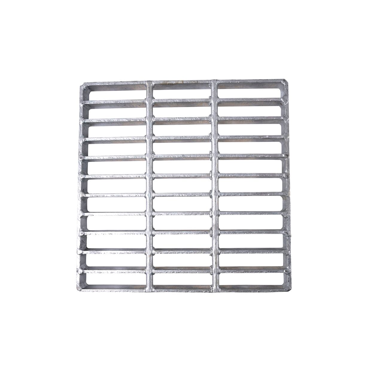 Alternate top down view of NDS 12 in. Square Catch Basin Drain Grate, Galvanized Steel (NDS 1215)