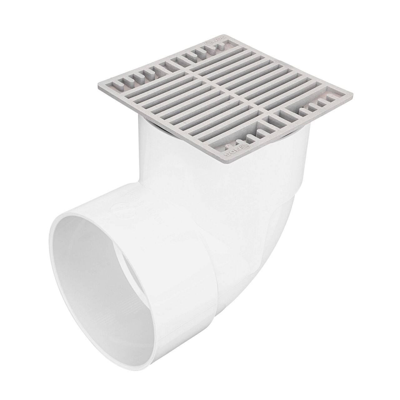 NDS Gray plastic 7 in. Square Grate  Fits Spee-D® Catch Basin Drain & 6 in. Drain Pipes & Fittings installed on 6 in. Drainage Fitting (NDS 773)