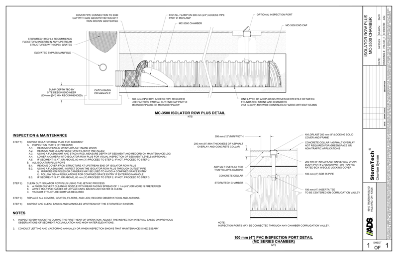 MC-3500 Stormtech Isolator Row