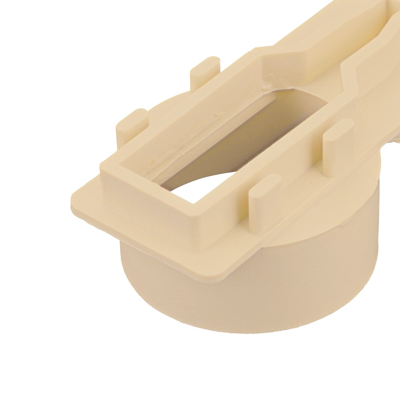 Closeup of the tabs in the back of the NDS Sand Micro Channel™ Drain End Outlet (NDS 8462)